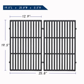 Leship Leship 19.5 inch Cooking Grates Replace for Weber 7524, 7528, Weber Genesis 300 Series Genesis E310 E320 E330 S310 S320 S330 EP310 EP320 EP330 Grills, Cast Iron Grill Grates (19.5" x 12.9" Each)