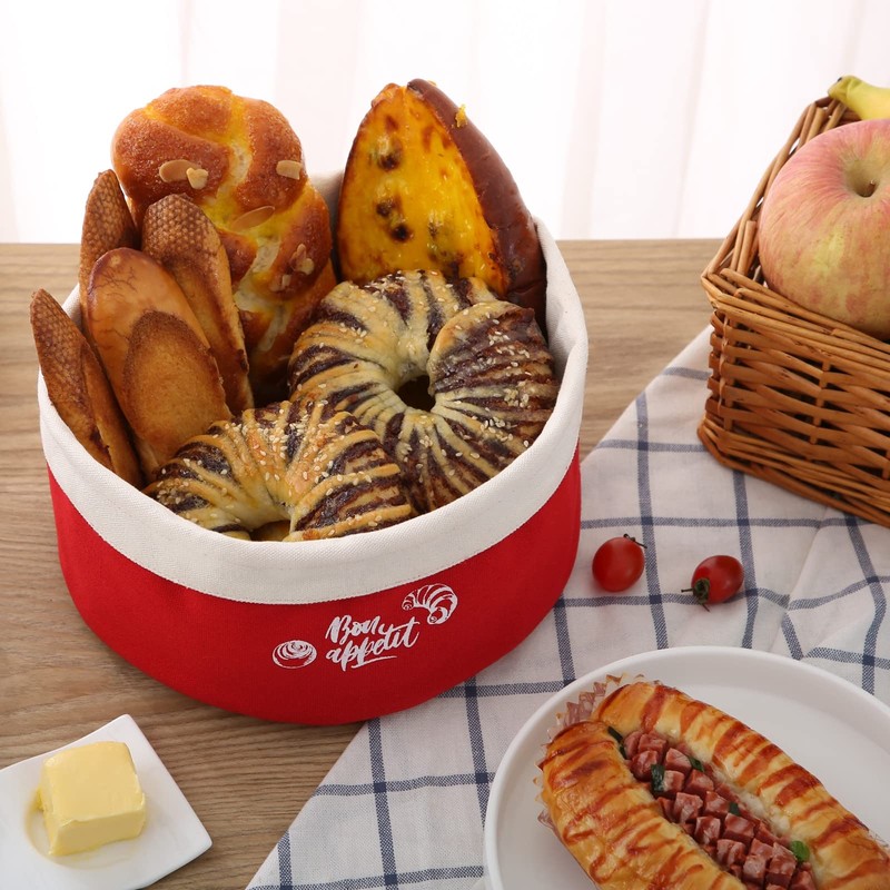 Bread Basket Fabric Set of 2 Bread Baskets, Cotton, in