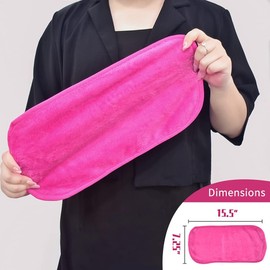 Paños removedores de maquillaje, 4 unidades: microfibra reutilizable de secado rápido, toallas faciales para mujer