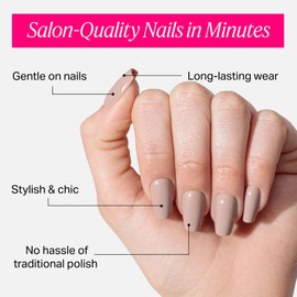 Nailboo Press On Nails, Salon-Quality Reusable Fake Nails for Fast DIY Manicure with Strong Hold Nail Glue for Press Ons, Nail File, & Alcohol Prep Pads, Bear Necessities