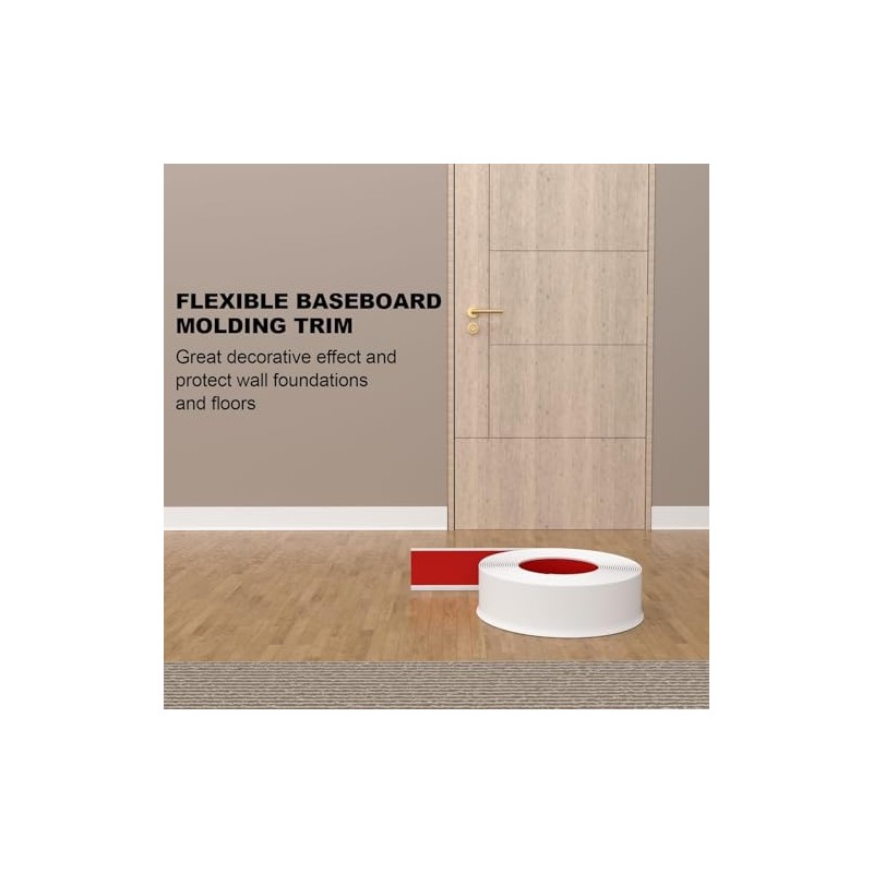 Peel and Stick Baseboard Trim, 4 Inch Rubber Baseboard Vinyl