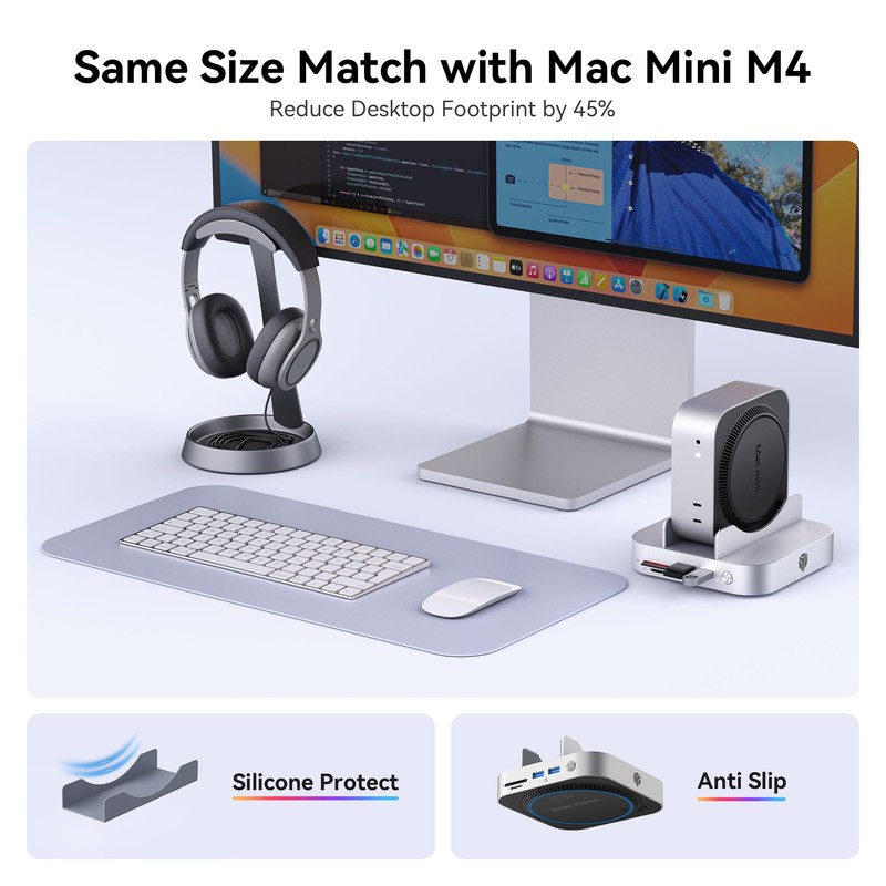 Yottamaster 9 in 1 Mac mini M4 Dock 10Gbps with