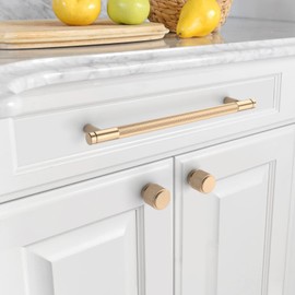 Asidrama 10 Pack 7.5 Inch(192mm) Gold Cabinet Pulls Knurled Cabinet Handles Cupboard Handles Kitchen Cabinet Hardware for Cupboard Drawer Handles Dresser Pulls
