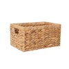 Braided Natural Water Hyacinth Rectangular Storage Baskets with Internal Handle