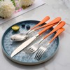 Onlycooker 20-Piece Orange Silverware Set 18/0 Stainless Steel Flatware Orange