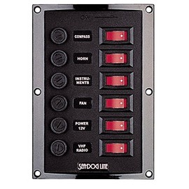 Sea-Dog 424110-1 Vertical 6 Gang Panel