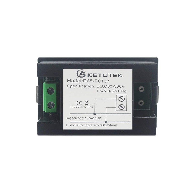 KETOTEK Digital AC Voltmeter Panel Mounting Meter AC80-300V Frequency Counter