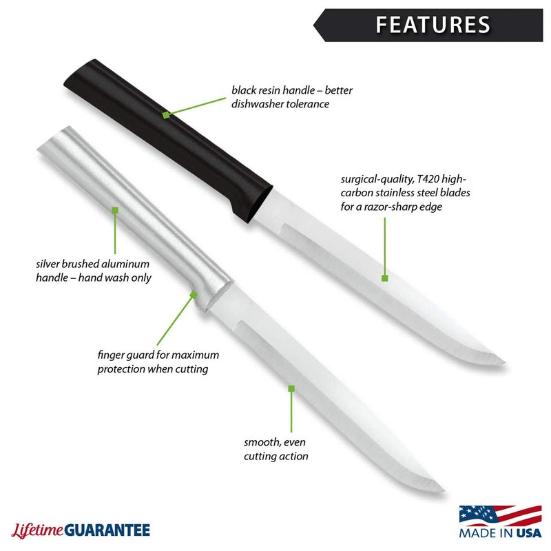 Rada Cutlery Utility Steak Knife (R104), 4.88" Stainless Steel Serrated