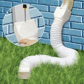 Gutter down runs, rainwater drainage pipe connection, down trigger, rainwater drainage, down spout, flexible rain drain distance from 20 to 59 inches (white)