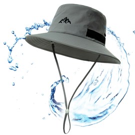 TOP-EX Extra Large Waterproof Mens Bucket Sun Bucket Hat for Big Heads, Boonie Hiking Fishing Beach Safari Hats for Summer Rain Cap Shade Outdoor - UV Protection SPF Wide Brim Sunhat Grey XXL