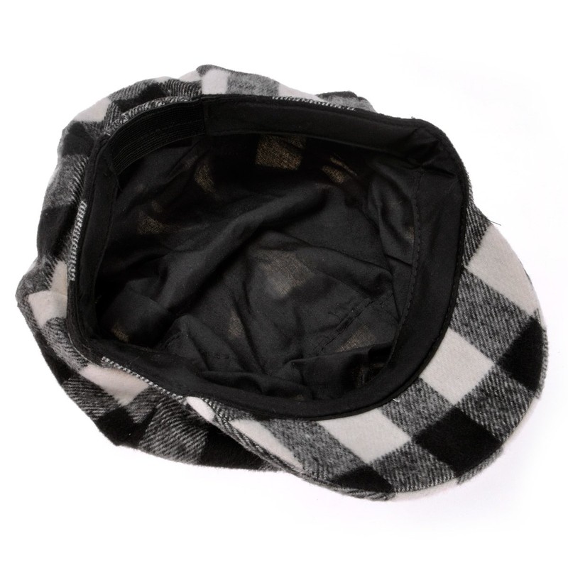 Womens Classic Plaid Newsboy Caps Visor 8 Panel Gatsby Apple