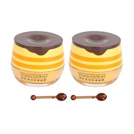Mascarilla Para Labios, 2 Latas Mascarilla para Dormir de Labios Balsamo Labios Hidratante De Labios Propóleos Tarro de Miel Mascarilla Hidratante Reparador de Labios