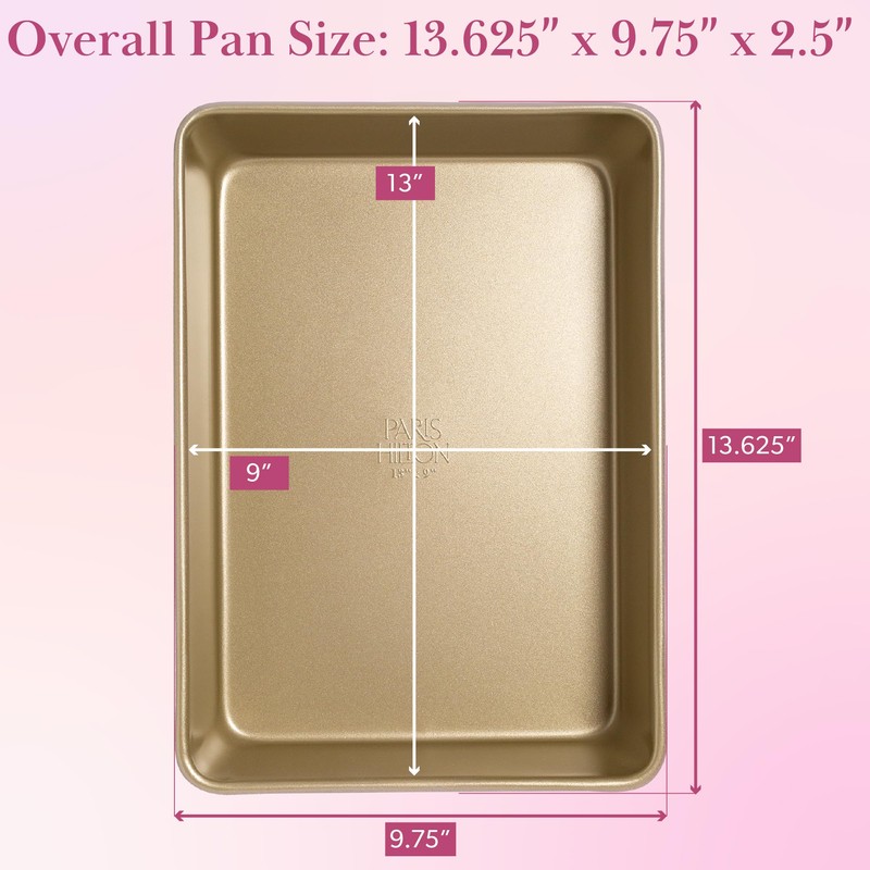 Paris Hilton Nonstick Carbon Steel Bakeware Collection, 13-Inch x 9-Inch