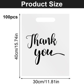 Sacchetti Regalo Pack of 100, sacchetti postali di plastica neri, sacchetti di ringraziamento portatili, borse di merchandise per piccole imprese, sacchetti autoadesivi Goody per matrimoni (White)