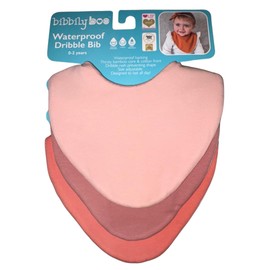 Bibbilyboo Waterproof Special Needs Dribble Bib, 3 Pack, 2-6 Years - Highly Absorbent - Adjustable, Waterproof & Breathable Fabric - Award Winning Dribble Bibs (Pink)