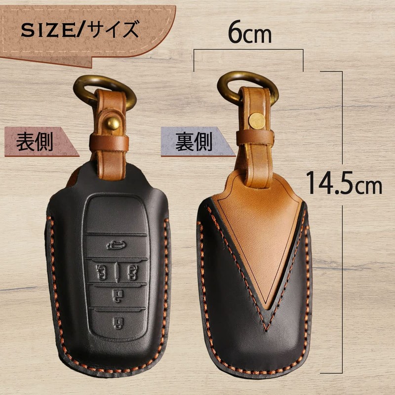 MKMC Smart Key Case, Leather Material, Compatible with Toyota Alphard