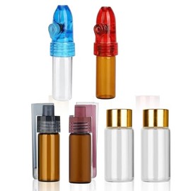 OHCHOU Spice Container, Kitchen Portable travel Spice bottle Glass Storage Bottles, 6 Pieces, 3 Colors and Shapes