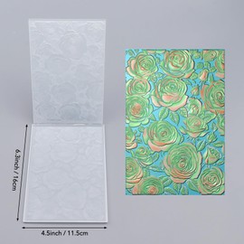 BAOFALI 3D Embossing Folder for Card Making,Floral Pattern Clear Plastic Texture Fades Embossing Folder Template for Scrapbooking Cardstock Album DIY Decoration Paper Crafting 6.3x4.5inch