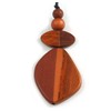 Avalaya Bronze/Brown Geometric Wood Pendant Black Waxed Cotton Cord -