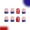 24Pcs 4th of July Press on Nails Short Square French