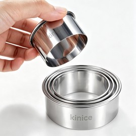 5 Pcs Round Cookie Cutter Set, Stainless Steel Circle Cookie Cutters