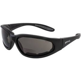 Global Vision Hercules Padded Motorcycle Safety Sunglasses ANSI Z87.1 Black Frame Smoke Lenses