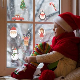 Stickerscape Christmas Santa Window Stickers (Christmas Stickaround) | Christmas Window Decorations to Create a Winter Themed Display | Reusable, Re-positionable and Cleanly Removable