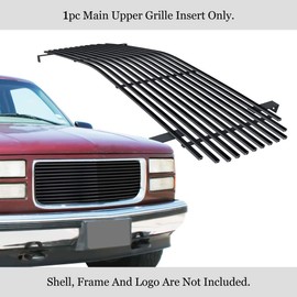 APS Compatible with 1994-1999 GMC Suburban Yukon CK Pickup Stainless Black Billet Grille Insert 8x6 Wide N19-J21058G