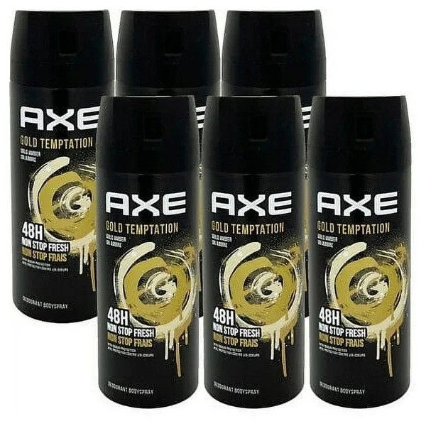 AXE 6 Pack Axe Men Gold Temptation Deodorant Body Spray