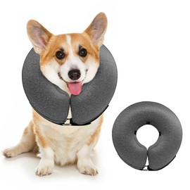 Dog Cones Recovery Collars Soft for Small Dog Waterproof Pet Canine Cone Prevent Licking Scratching Inflatable Neck Elizabethan Collar Surgical Pillow Post Operative Anti Itch