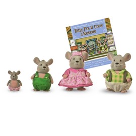Li’l Woodzeez – Handydandy Mouse Family – 5pc Toy Set with Miniature Animal Figurines and Storybook – Animal Toys and Accessories for Kids Age 3+