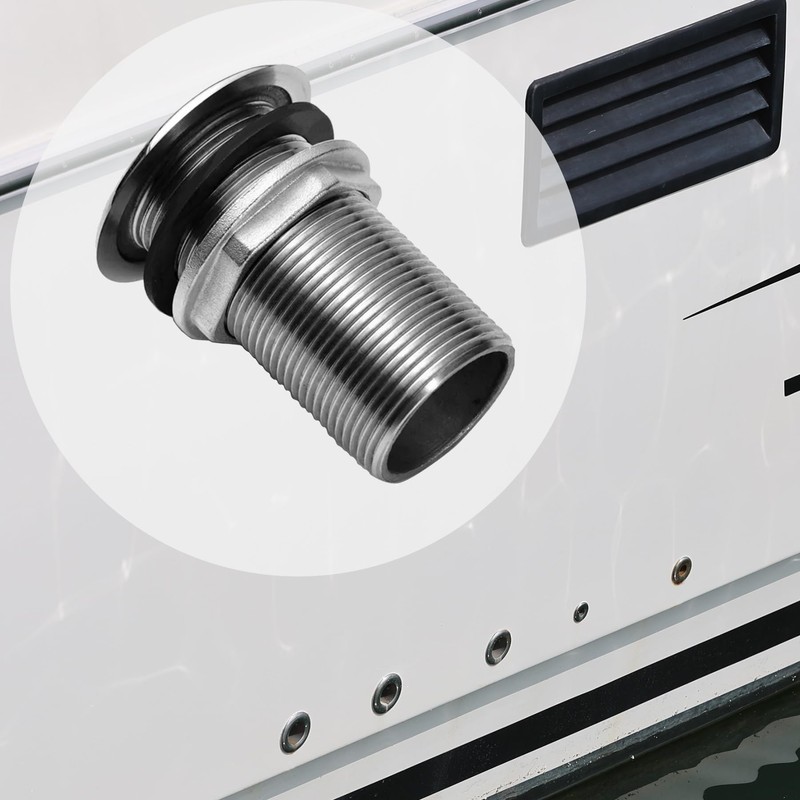 YANYUCB 316 Stainless Steel Thru Hull Fitting with Nut&Custom Gasket