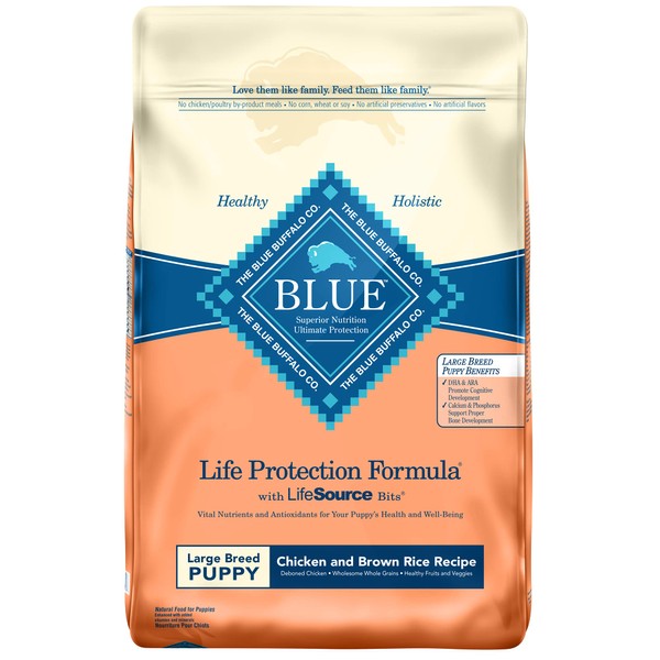 Blue Buffalo Life Protection Formula Natural Puppy Large Breed Dry Dog Food, Chicken and Brown Rice 15-lb