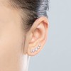 YUNKAI Sterling Silver Opal Crawler Earrings for Women, Ear Climber