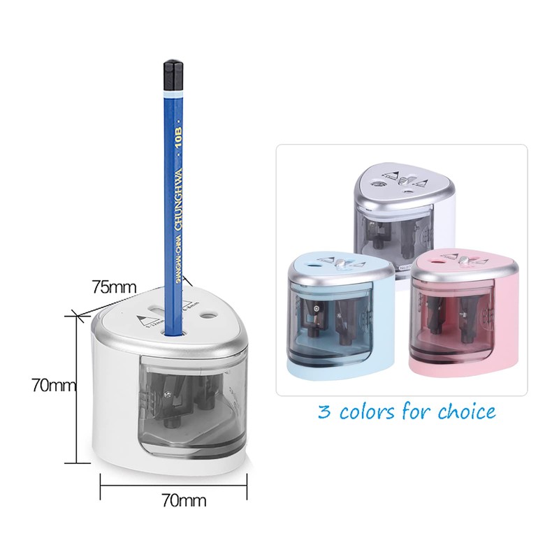 Eacam 2 Holes Electric Pencil Sharpener Multi-Functional Automatic Electric Pencil