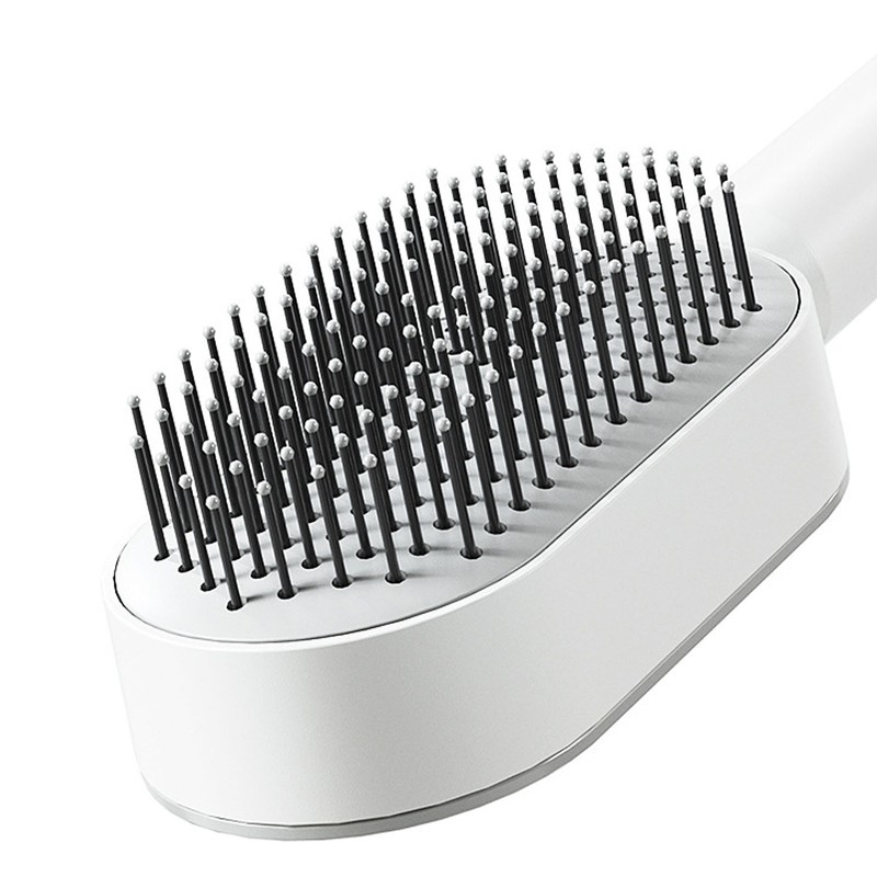 Cushion Hair Brush Self Cleaning Scalp Massage Rounded Comb Teeth