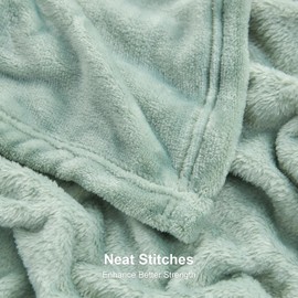 EHEYCIGA Fleece Blanket Throws for Sofas Fluffy Warm Soft Blanket for Bed Settees Armchairs, Fit All Season, Sage Green, 130x165cm