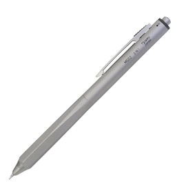 OHTO MS02 3-In-1 Multifunction Pen, Equipped with Needle Tip 0.7mm Black and Red Oil-Based Inks, 0.5mm Mechanical Pencil, All-Metal Body Silver, MS02-MF3-SV