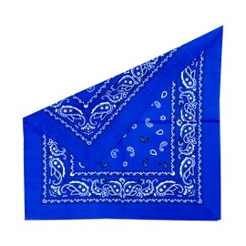 Junvena Bandanas de algodón 12 paquetes de 22 x 22 pulgadas de doble cara impresa unisex, Royal Blue-12, 22 Pulgadas