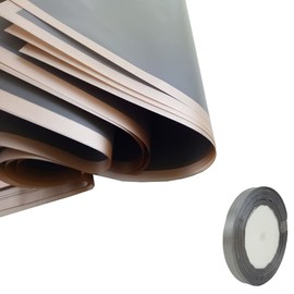 Etycoo Flower Wrapping Paper Florist Flower Gift Bouquet Gold Edge Wrapping Paper Gift Packaging DIY Crafts Paper with Ribbon - 20 Sheets 22.4 Inch (Grey)