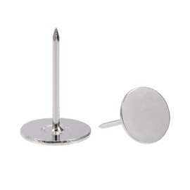 uxcell Upholstery Nails Tacks 16mmx25mm Flat Head Furniture Nails Silver Tone for Furniture Sofa Headboards, 60 Pcs