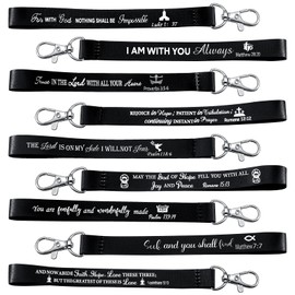 45 Pieces Christian Keychains Bulk Inspirational Bible Verse Key Chains Polyester Scripture Keyrings Religious Party Gifts (Cool)