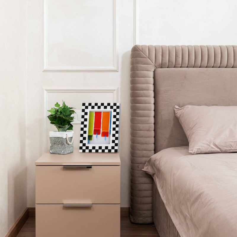FJXMFRAME Black and White Picture Frames 5x7 Checkered Picture Frame