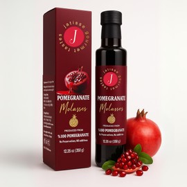 Jatisse Pomegranate Molasses 12.35 fl oz – 100% Natural, No Sugar Added, Vegan Pomegranate Syrup – Sweet & Tangy Mediterranean Molasses for Salad Dressing, Glaze, Cooking Sauce, or Desserts