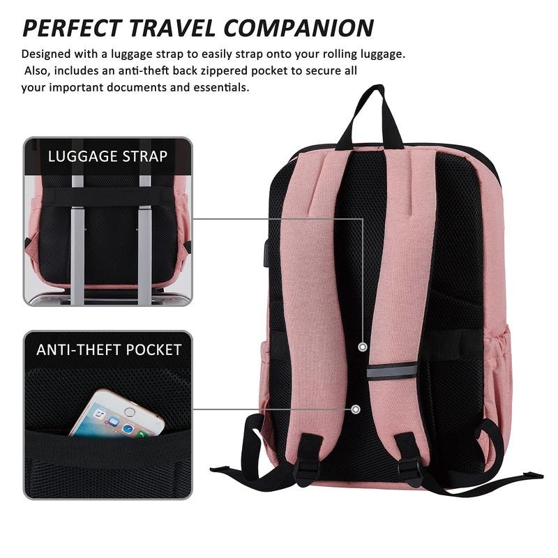 MAXTOP Laptop Backpack with USB Portand-ldeal for College, Work, Nursing,