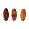 100 Small 17mm Oval Ethnic Pattern Print Wood Micro Macrame