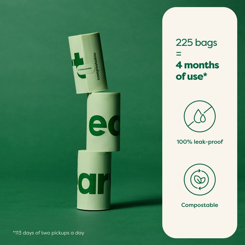 Earth Rated Compostable Dog Poop Bags, Ultra Thick and Leak