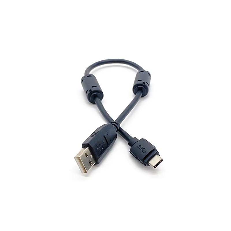Digirig Shielded Short USB-A to USB-C Cable with Ferrites