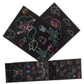 jojofuny 9 Sheets Rainbow Scratch Drawing Paper for DIY Creative Scratching Painting Pad Activity for Childrens Hand Eye Coordination and Intelligence Development