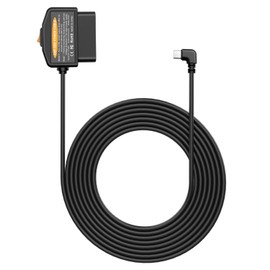 Dexumodbk OBD Power Cable for Dash Camera, OBD2 to Type C Hardwire Kit with Switch Button, 12-36V to 5V/3A, 24-Hour Monitoring/ACC Mode, Suitable for Dash Cam, GPS or Radar - 3.5 m